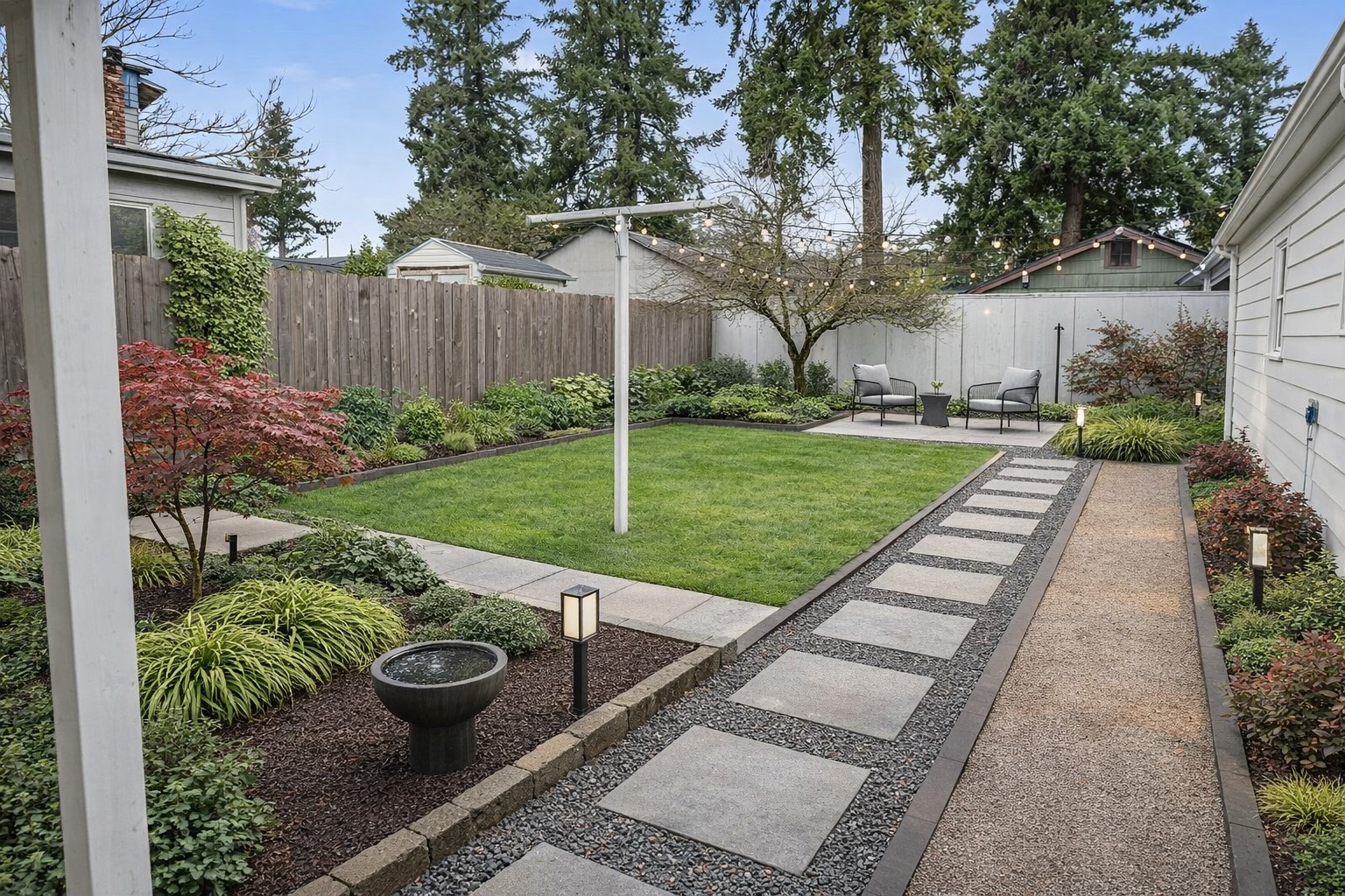 A Pacific Northwest backyard — composed garden