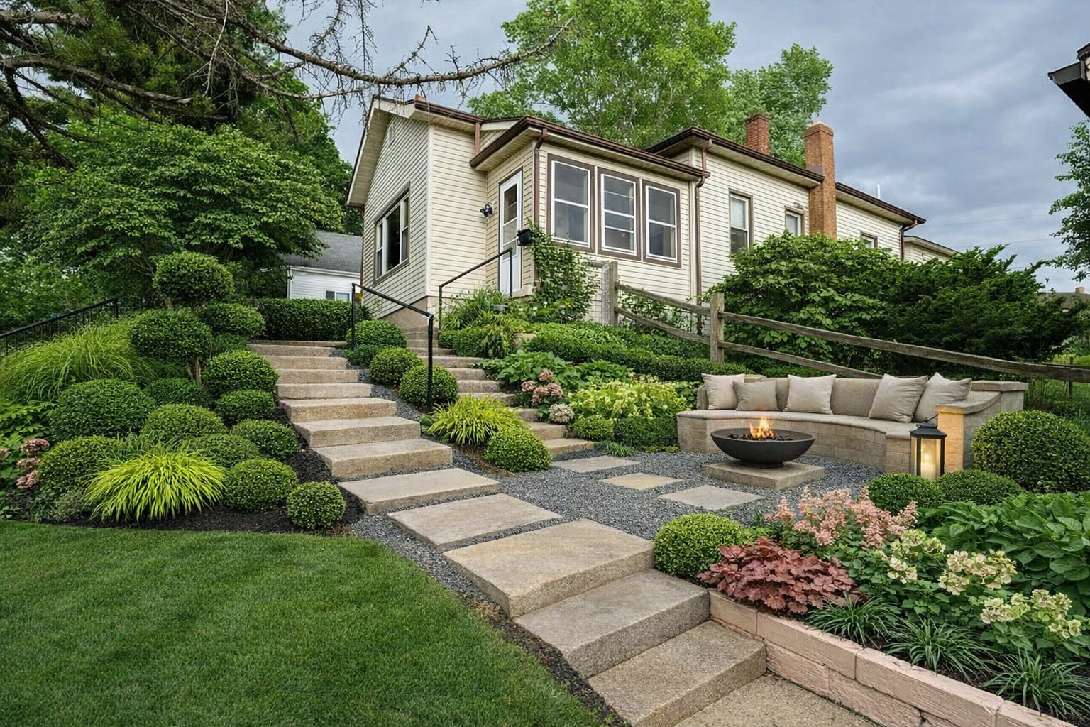 A Cleveland front yard — composed garden